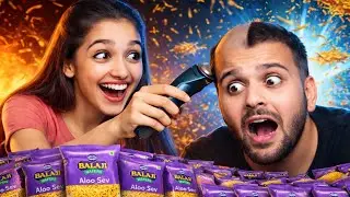 🥵Unlimited Aalu Sev Eating Challenge 🔥 Girl vs Boy | Takla Punishment Challenge 🥵