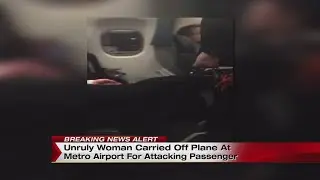Unruly woman carried off plane at Metro Airport for attacking passenger