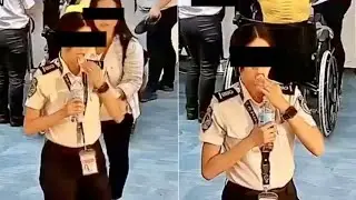 Airport Security Officer in the Philippines tried to swallow stolen money from the passenger