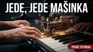 🚂 JEDE, JEDE MAŠINKA na klavíri 🎹 s akordami + noty, midi a mp3 #pianotutorial - aj v cvičnom tempe