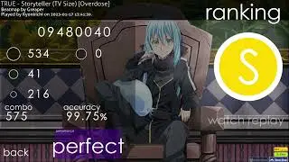 Kyonkichi plays - [osu!catch] TRUE - Storyteller (TV Size) (Overdose)