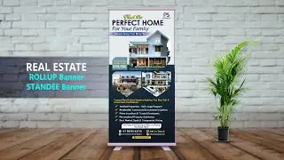 Real Estate Roll Up Banner Design | Standee Banner Design | Pullup Banner Design | Photoshop