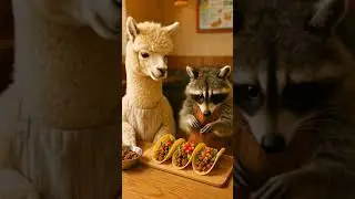 Alpaca & Raccoon Make Tacos 🦙🦝🌮 | Cute Cooking #Shorts