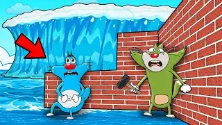 Roblox Oggy Try To Build Tsunami Base With Jack In Survive The Tsunami