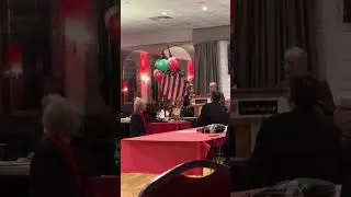 Grandpa Mal Cotrone accepting award at Brumidi Lodge Sons of Italy 55th anniversary.