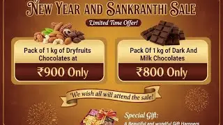 Beautiful Video On New Year And Sankranthi Sale OF HOMEMEDE CHOCOLATES.#digitalmahila 