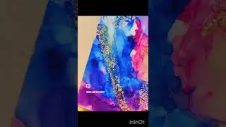 Alcohol ink with mix media and crystal with led light.#resinartist #videoshort #youtubeshorts