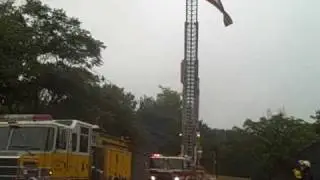Fairmount, Flanders, & Three Bridges:  Flag being unfurled:  9/11 Tribute