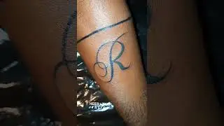 R letter tattoo with band round lining || #shorts #tattooed #tattooing #tattooartist #tattoos #viral