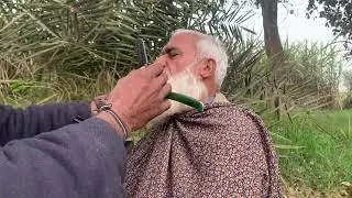 ASMR FAST & RELAXING BEARD CUTTING BUT BARBER OLD !! (GARET VIDEO)