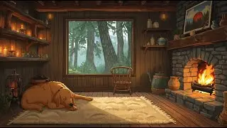 Midnight Cozy Cabin Vibes 🌙🏡 | Fireplace Lofi for Deep Rest & Relaxation