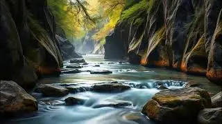 Gentle River Flow Sounds for Sleeping Peacefully | Quiet River Nature ASMR For Relaxing