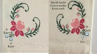 Etamin Havlu İşleme modelleri / En sevilen Etamin Havlu detaylı şablonu/Kanaviçe Etamin havlularım