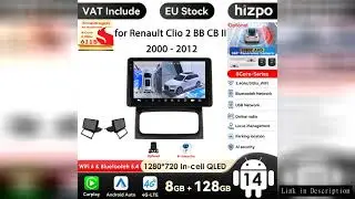 Hizpo Android for Renault Clio 2 BB CB 2001-2012 Car Radio Multimedia Video Player Navigation GPS St