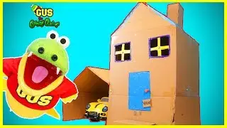 BOX FORT CHALLENGE! Gus the Gummy Gator builds GIANT HOUSE!!
