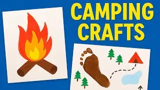 2 Easy Camping crafts for kids🏕️ | Handprint Camp fire🔥 and Footprint Trail map crafts for kids🧭