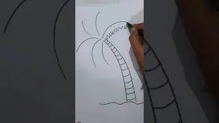 Simplest Way to make a Coconut tree just 12 seconds #trending #shorts #easytree #art