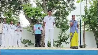 Hoisting the National Flag for a first time at My AVK cbse school.