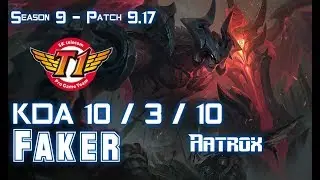 SKT T1 Faker AATROX vs AHRI Mid - Patch 9.17 KR Ranked