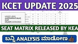 KCET SEAT MATRIX 2025|SEAT MATRIX KCET 2025 KARNATAKA|KCET TODAY UPDATE|ENGINEERING SEAT MATRIX 2025