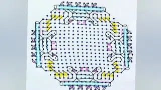 19-11-11 straight dots rangoli design/big sankranti festival rangoli designs/kolam designs/festival