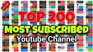 The Most Subscribed YouTube Channels (Top 200) live sub count race [TIMELASPE]