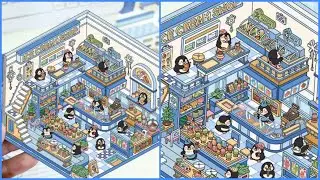 DIY - Penguin ice cream shack 3D scene sticker🐧🧊🍧 #satisfying #asmr #stickers