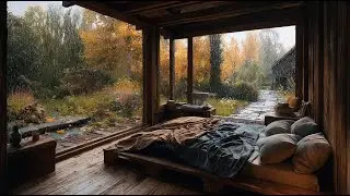 Whispering Rain &ndash; Rustic Wooden Cabin with Autumn Rain on Window | Cozy Sleep & Relax Ambience 🌧️🍂✨