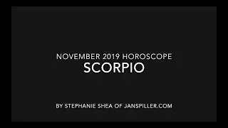 Scorpio November 2019 Horoscope