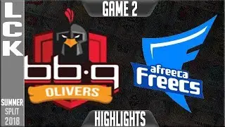 BBQ vs AFS HIGHLIGHTS Game 2 - LCK Summer 2018 Week 5 Day 4 | BBQ Olivers vs Afreeca Freecs G2