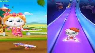 Talking Tom Gold Run Chinese Version VS PARTY PARADE PERSIMMON ANGELA VS Valentine Angela Gameplay