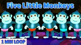 [1 MINUTE LOOP] 5 Little Monkeys Sound Variations Remix 🎶 | Fun Music Versions for Kids & Toddlers 🐒