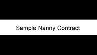 Nanny Contract