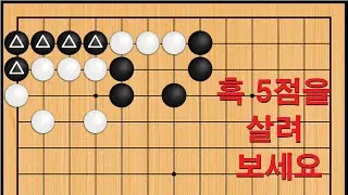 바둑 맥점 사활 - 야무진 묘수가 나옵니다. 흑 5점을 살려보세요