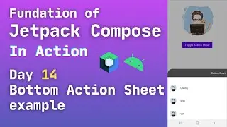 jetpack compose bottom sheet | jetpack compose modal bottom action sheet menu example | day14