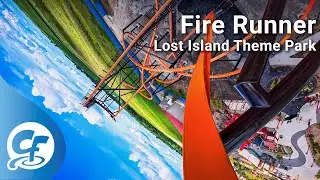Fire Runner back seat on-ride 4K reverse POV Lost Island Theme Park