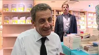 Nicolas Sarkozy à la librairie Kléber à Strasbourg