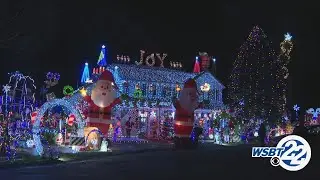 Massive Christmas light display helps Indiana family give back to community