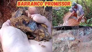 Saiba quais indicativos de minerais procurar em um barranco para sua prospecção manual de ouro.