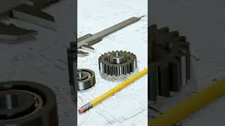 Engineering drawing with some mechanical tools