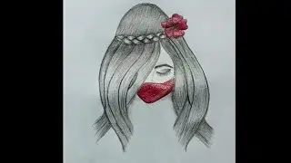 Girl with face mask protection easy  sketch step by step/Easy drawing for beginners art of my sister