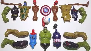 Rakit superhero seren head, Spider-Man, captain America, Thanos amor, Hulkbuster, Superman, Batman 