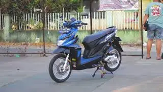 modifikasi Honda beat 2019 (Biru Hitam)