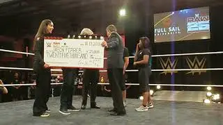 WWE $25,000 Check Presentation to Full Sail Student Jason Ferrer Jan. 2018