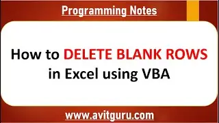 How to delete blank rows in excel using VBA