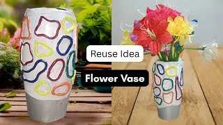 DIY Unique and Creative flower vase making | broken clay bottle convert into beautiful flower vase
