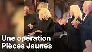 Brigitte Macron s'&eacute;clate &agrave; Disneyland pour l'op&eacute;ration Pi&egrave;ces Jaunes