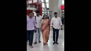 KTR, Kavitha and family members reached Delhi airport.  #KavithaBail #Kavithakka   | Chota Updates