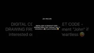 John Wick 4K Ultraviolet Code Giveaway