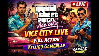 🔴 LIVE GTA Vice City LIVE Telugu 🚨 | Full Action & Fun Gameplay | GAMERZ Pillodu